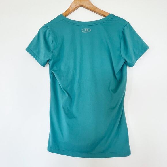 Under Armour Teal Blue Tech V-Neck Short Sleeve Workout Shirt NWOT - Picture 6 of 8